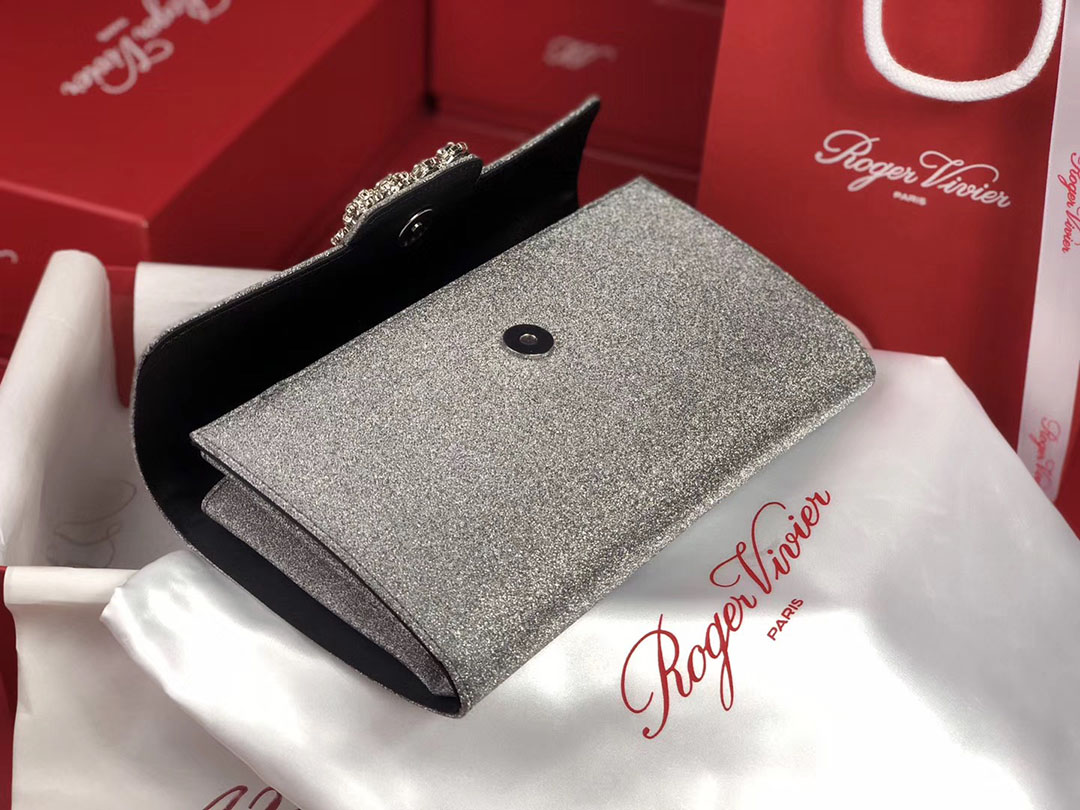 로저비비에 플라워 펄 클러치&숄더 24CM R30440