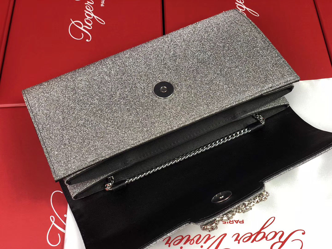 로저비비에 플라워 펄 클러치&숄더 24CM R30440