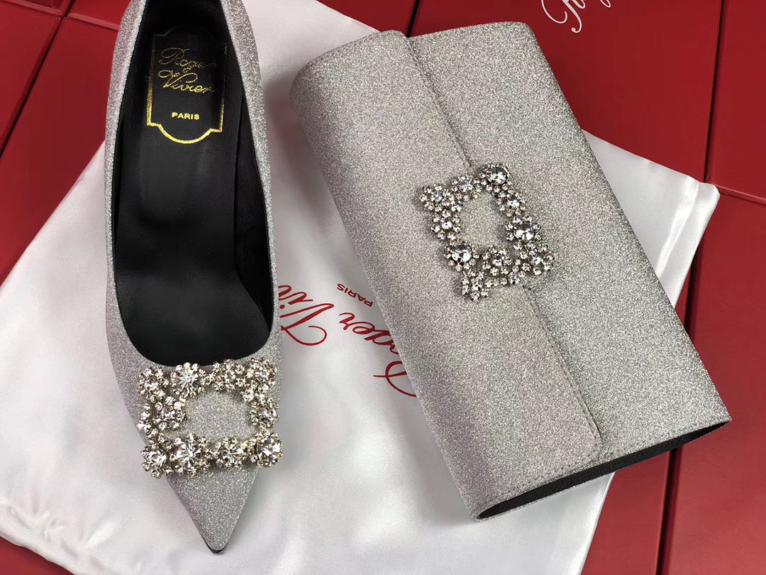 로저비비에 플라워 펄 클러치&숄더 24CM R30440