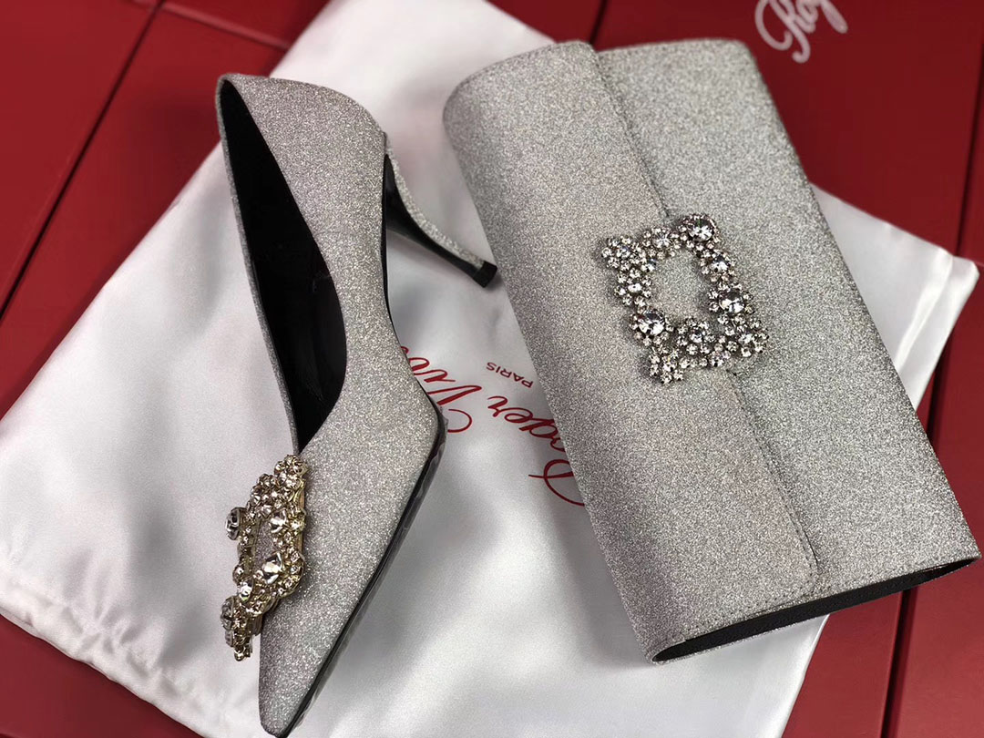 로저비비에 플라워 펄 클러치&숄더 24CM R30440