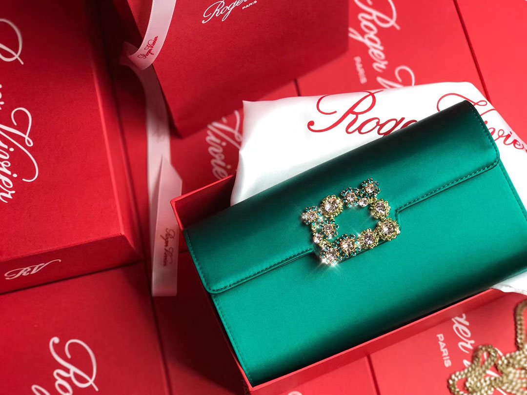 로저비비에 플라워 새틴 클러치&숄더 24CM R30440