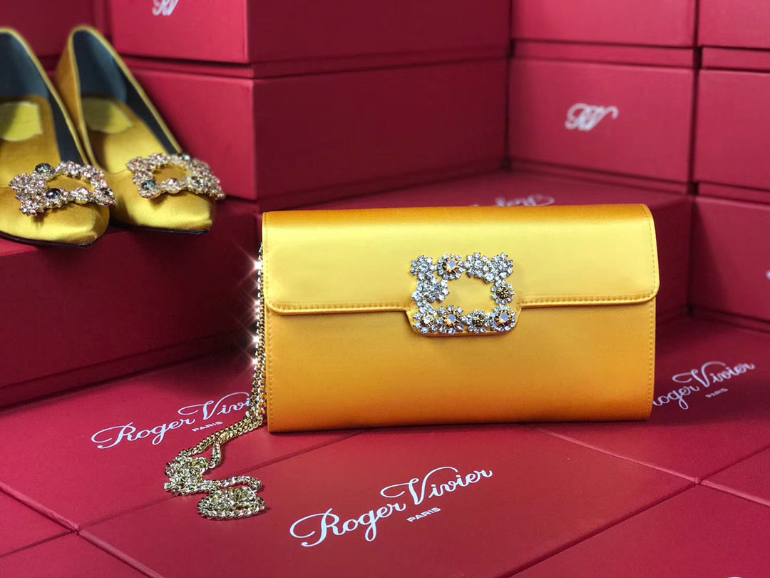 로저비비에 플라워 새틴 클러치&숄더 24CM R30440