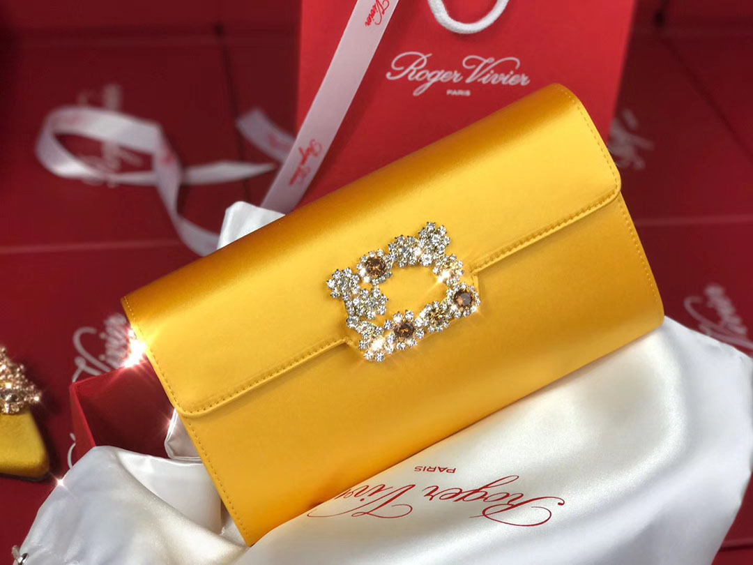 로저비비에 플라워 새틴 클러치&숄더 24CM R30440