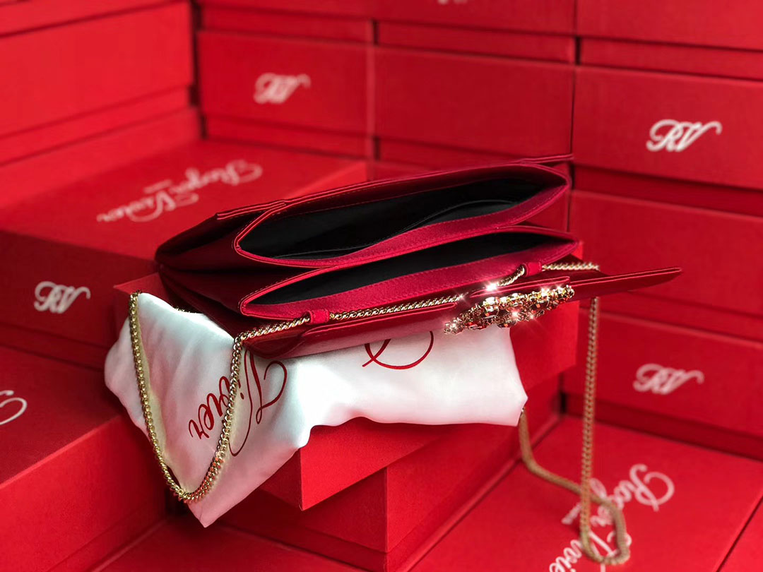 로저비비에 플라워 새틴 클러치&숄더 24CM R30440