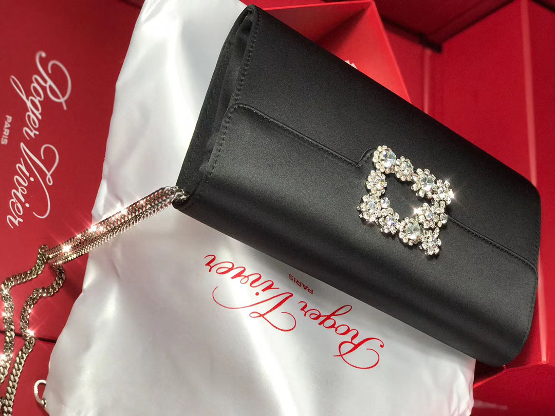 로저비비에 플라워 새틴 클러치&숄더 24CM R30440