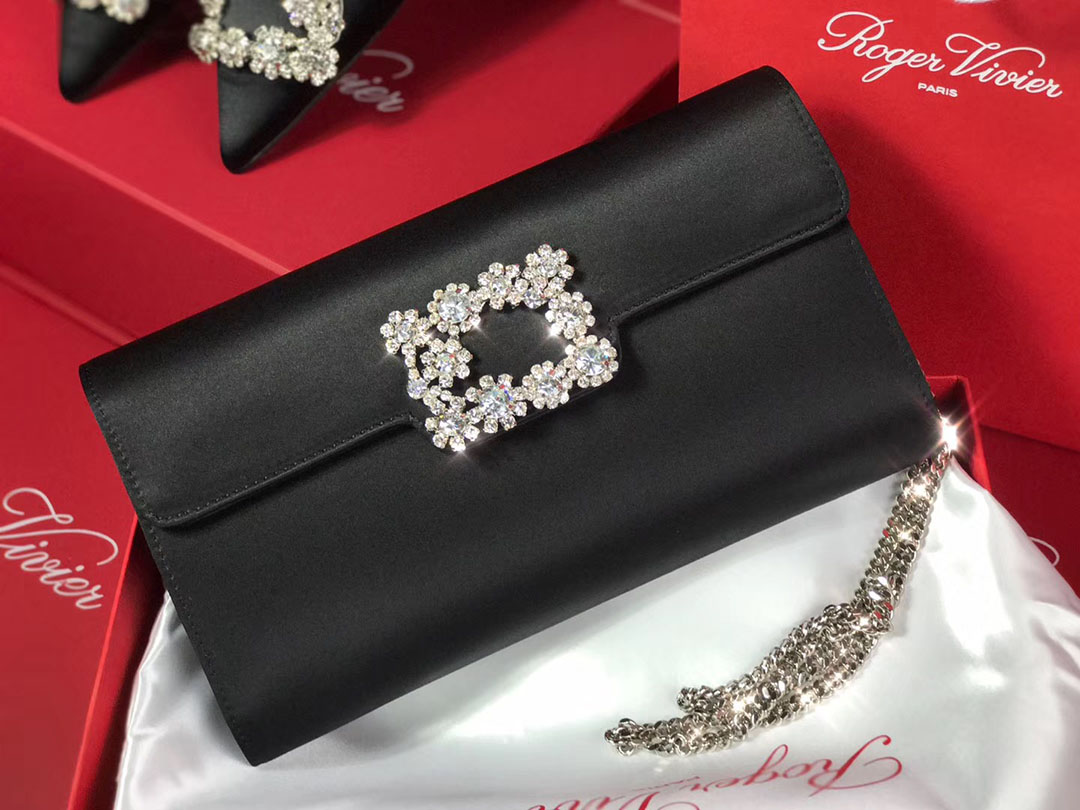 로저비비에 플라워 새틴 클러치&숄더 24CM R30440