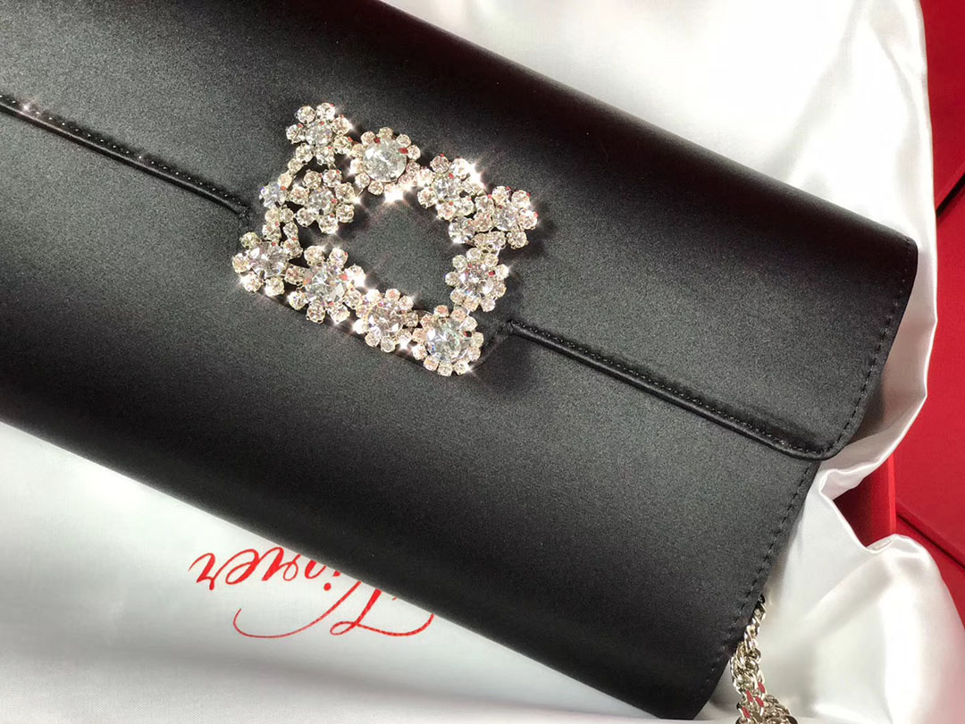 로저비비에 플라워 새틴 클러치&숄더 24CM R30440