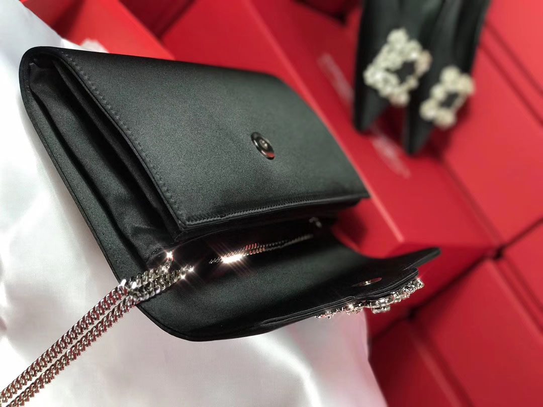 로저비비에 플라워 새틴 클러치&숄더 24CM R30440