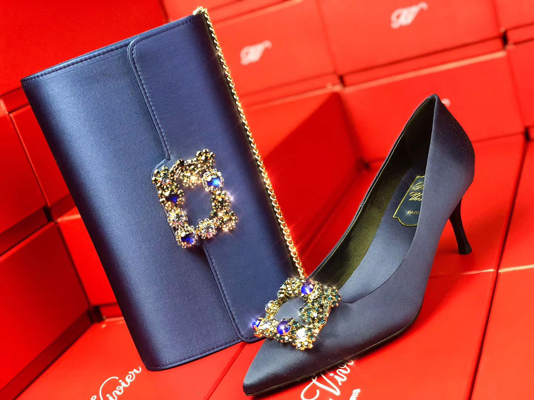 로저비비에 플라워 새틴 클러치&숄더 24CM R30440