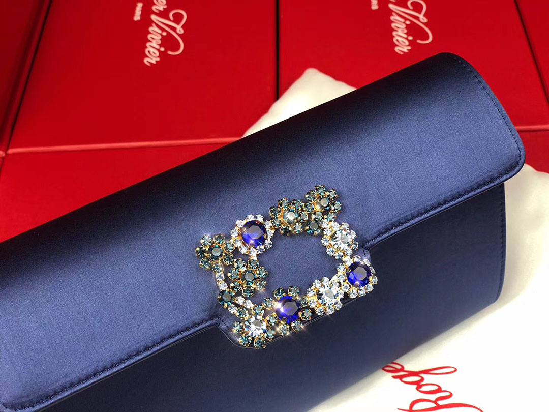 로저비비에 플라워 새틴 클러치&숄더 24CM R30440