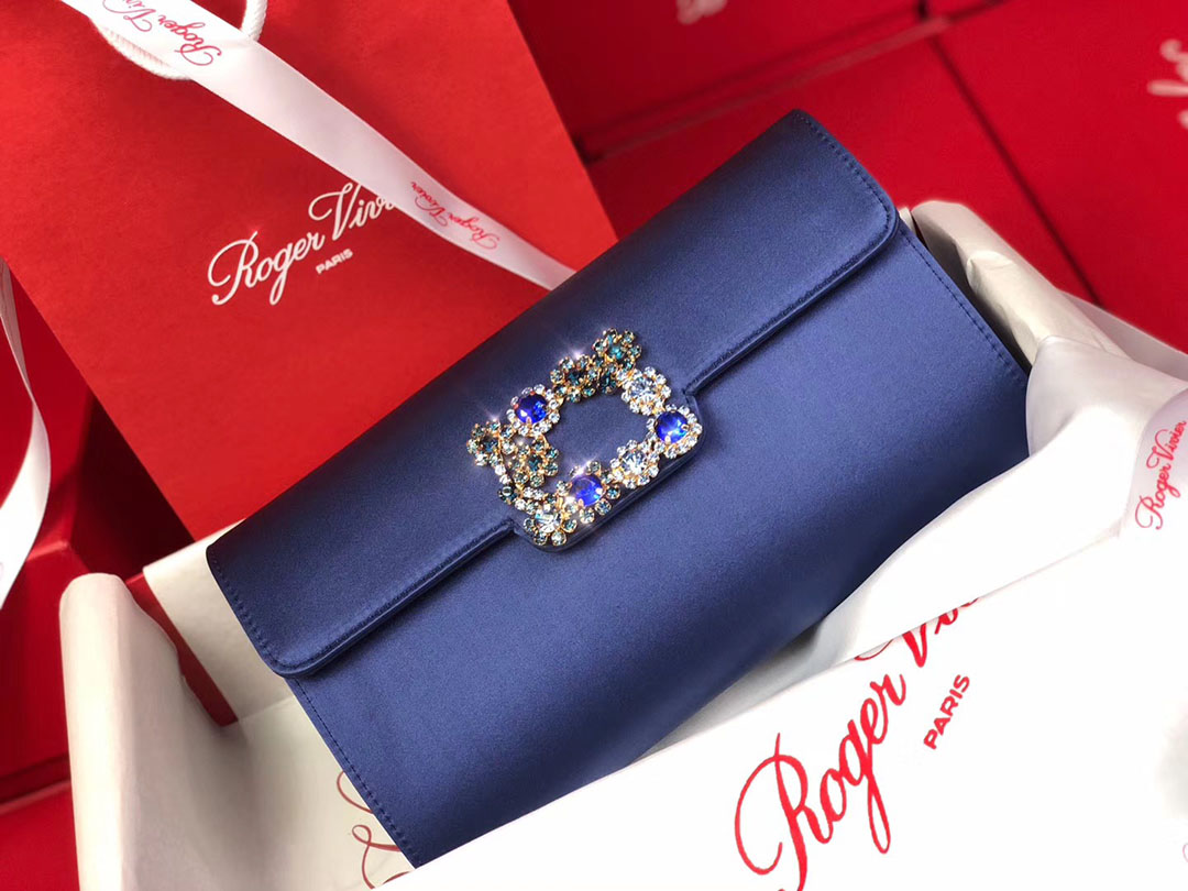 로저비비에 플라워 새틴 클러치&숄더 24CM R30440