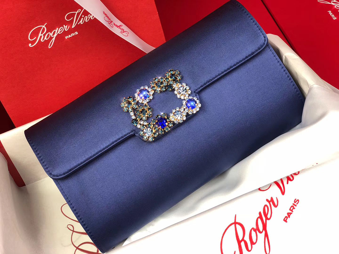 로저비비에 플라워 새틴 클러치&숄더 24CM R30440