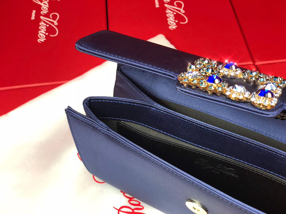 로저비비에 플라워 새틴 클러치&숄더 24CM R30440