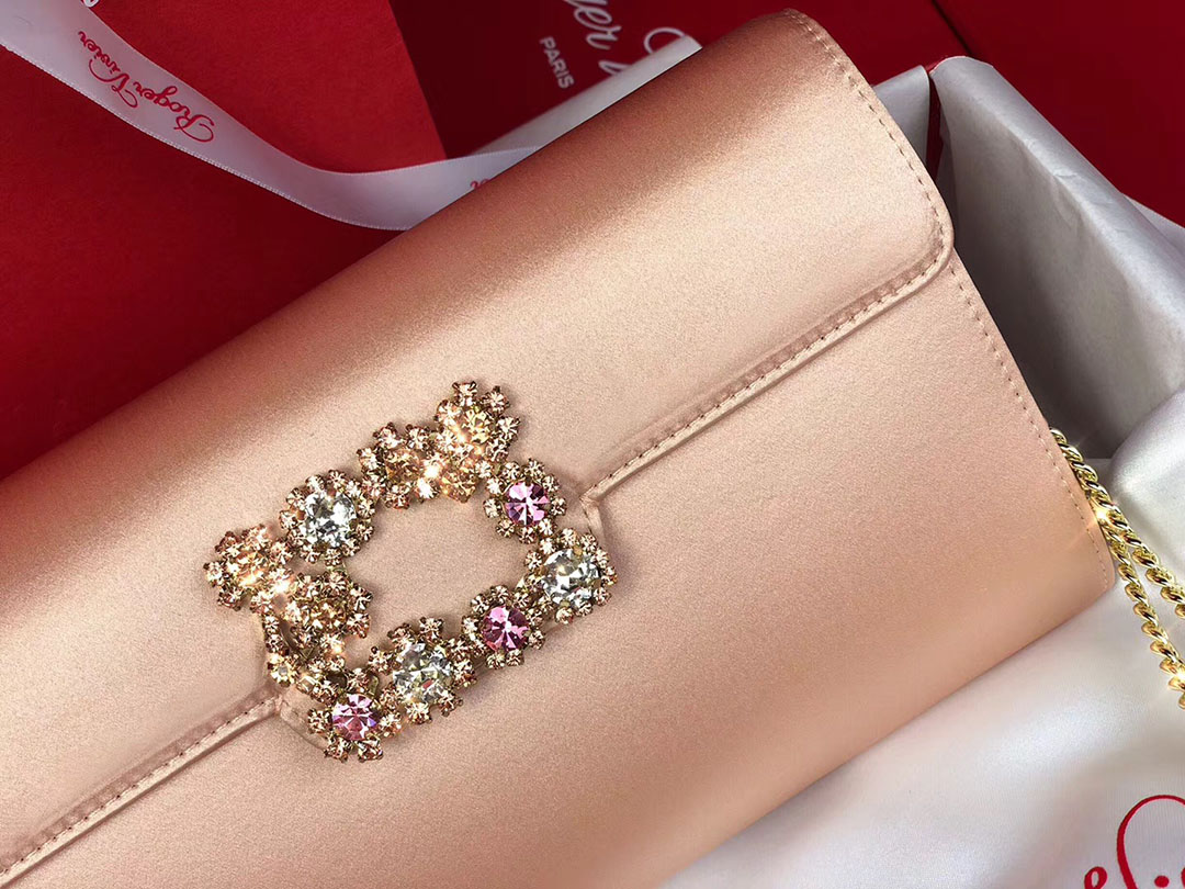 로저비비에 플라워 새틴 클러치&숄더 24CM R30440