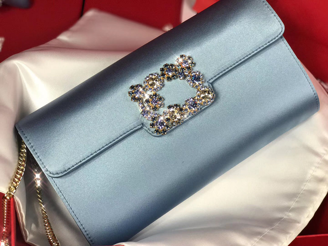 로저비비에 플라워 새틴 클러치&숄더 24CM R30599