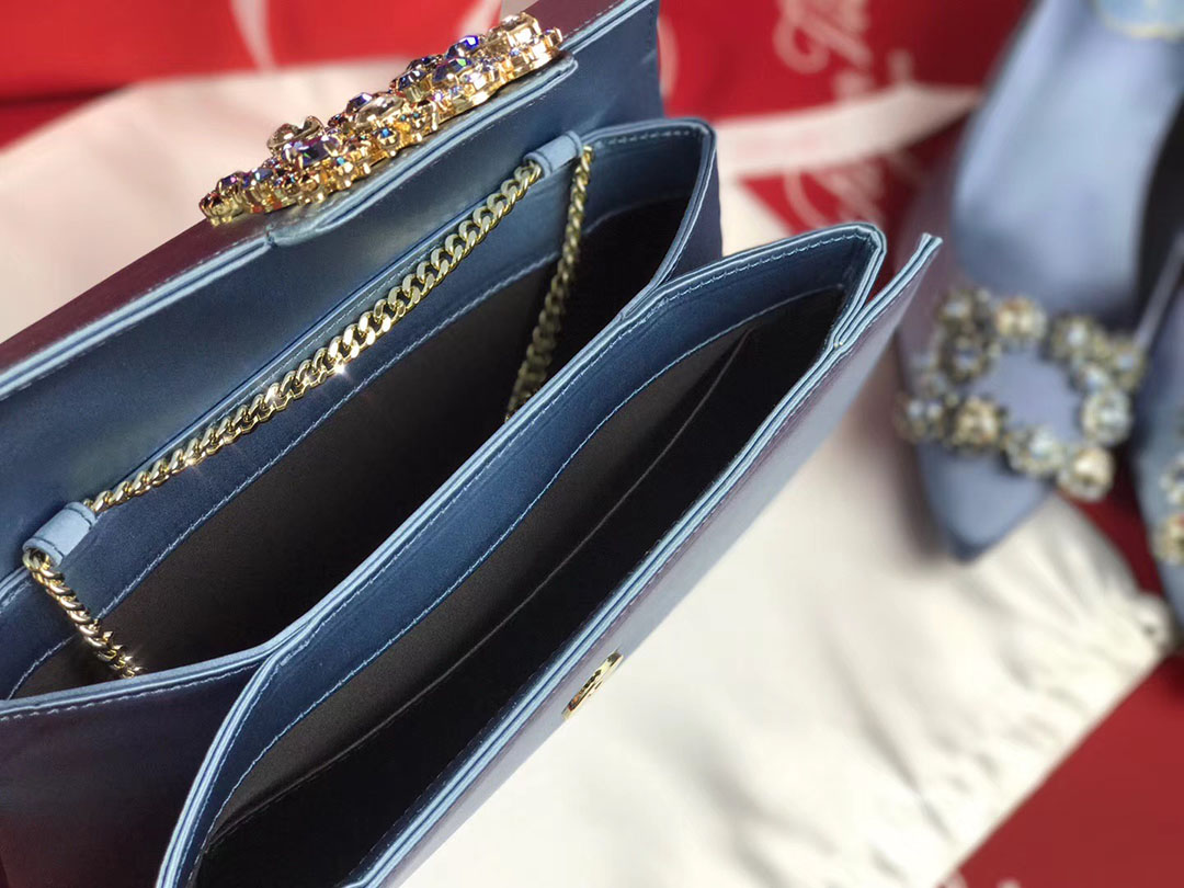 로저비비에 플라워 새틴 클러치&숄더 24CM R30599