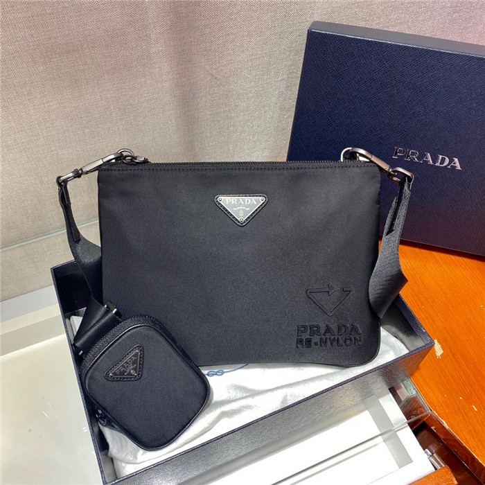 PRADA 프라다 리나일론 사피아노 & 가죽 숄더백 2VH120 신상