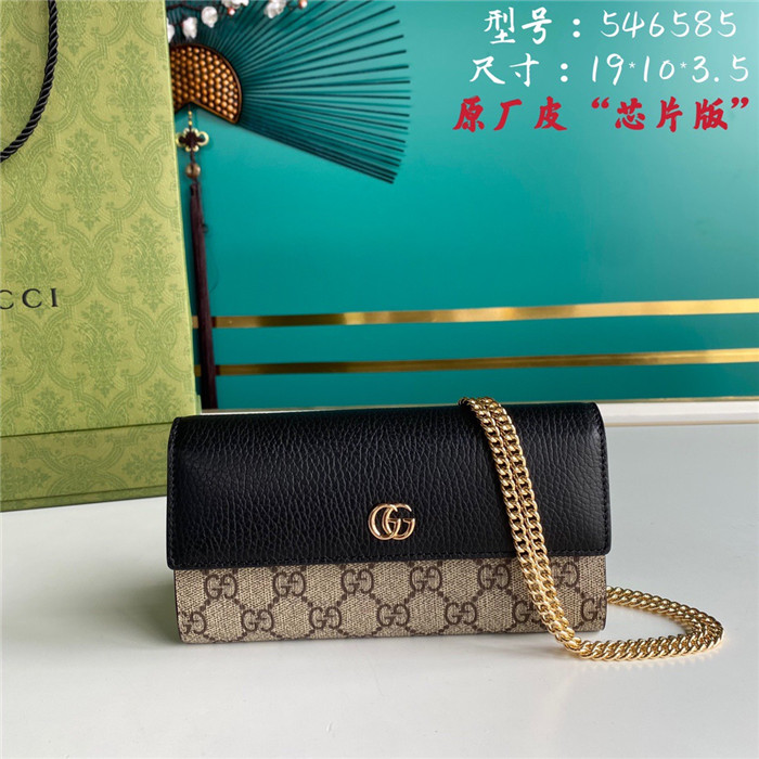 GUCCI 구찌 마몬트 가죽 체인 지갑