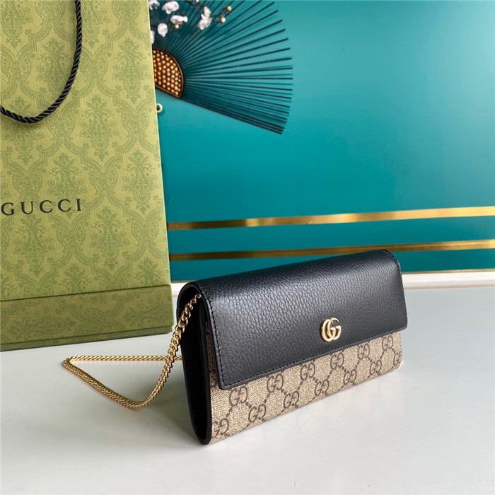 GUCCI 구찌 마몬트 가죽 체인 지갑