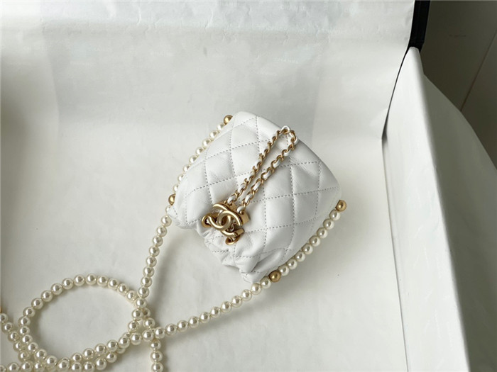 chanel  샤넬 진주 체인 드로스트링 버킷백