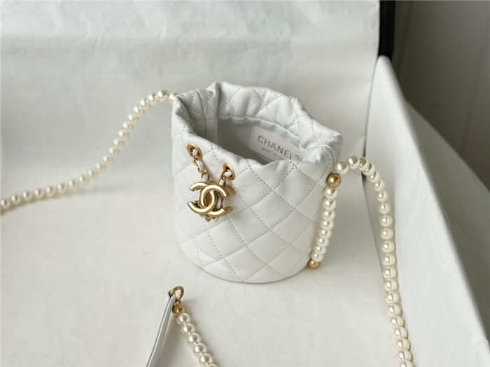 chanel  샤넬 진주 체인 드로스트링 버킷백