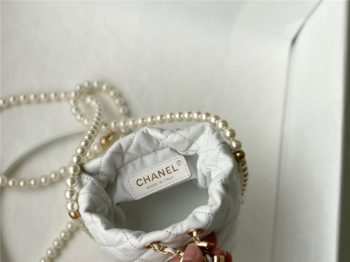 chanel  샤넬 진주 체인 드로스트링 버킷백