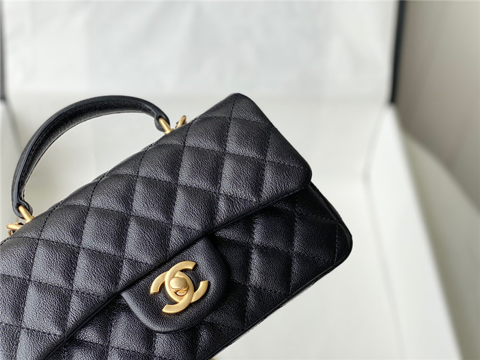  CHANEL 샤넬 캐비어 탑핸들 뉴미니 플랩백 AS2431