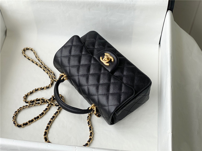  CHANEL 샤넬 캐비어 탑핸들 뉴미니 플랩백 AS2431