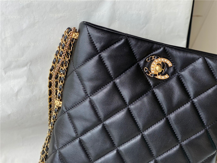 CHANEL 샤넬 램스킨 퀼팅 체인 호보백 AS2564
