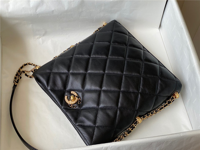 CHANEL 샤넬 램스킨 퀼팅 체인 호보백 AS2564