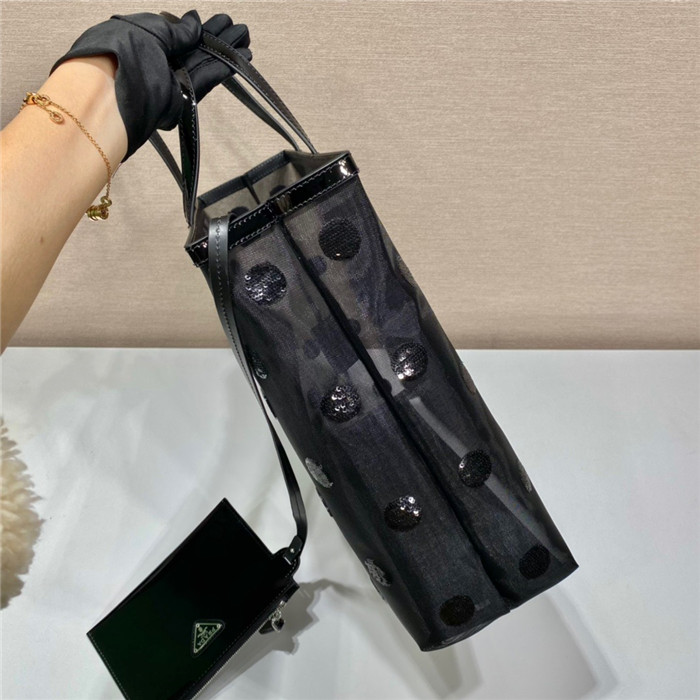 PRADA 프라다 폴카 도트 메쉬 쇼퍼백 1BG416
