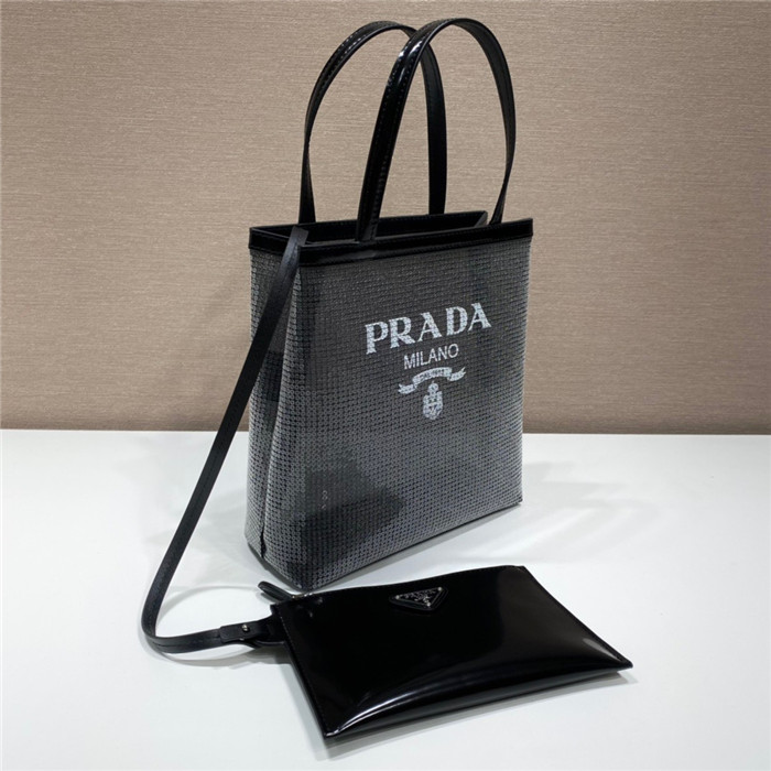 PRADA 프라다 스몰 스팽글 메쉬 카바스백 1BG417