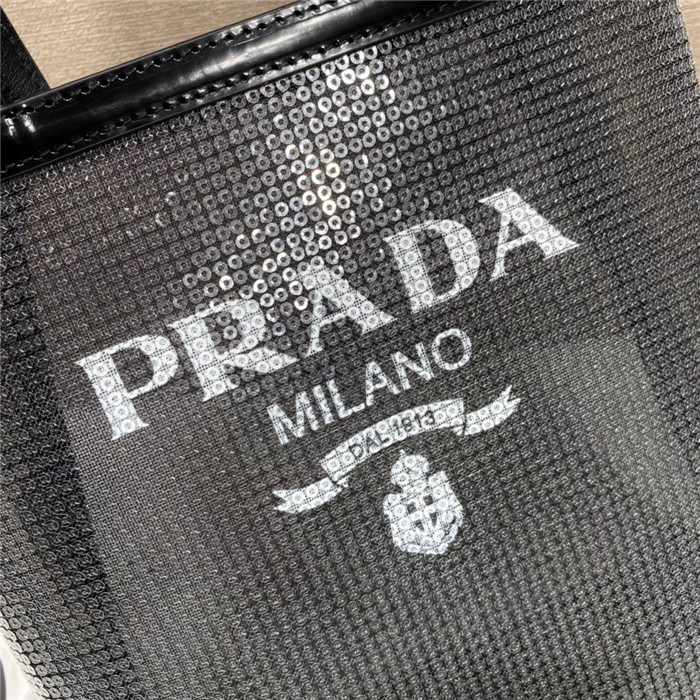 PRADA 프라다 스몰 스팽글 메쉬 카바스백 1BG417