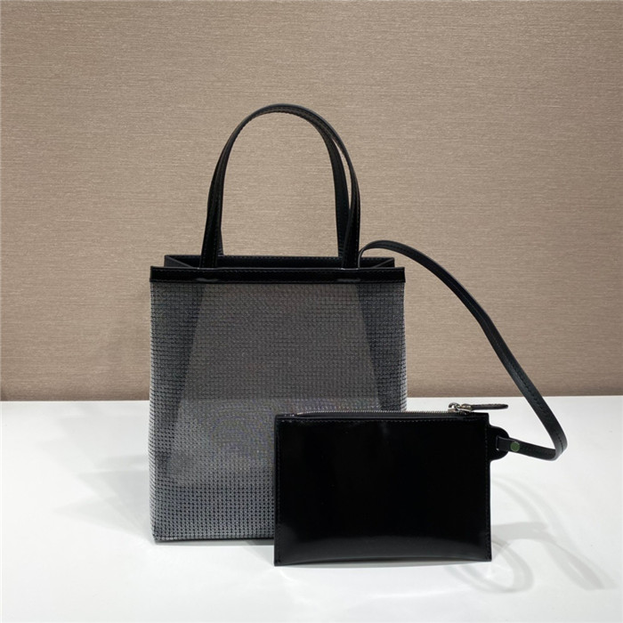 PRADA 프라다 스몰 스팽글 메쉬 카바스백 1BG417