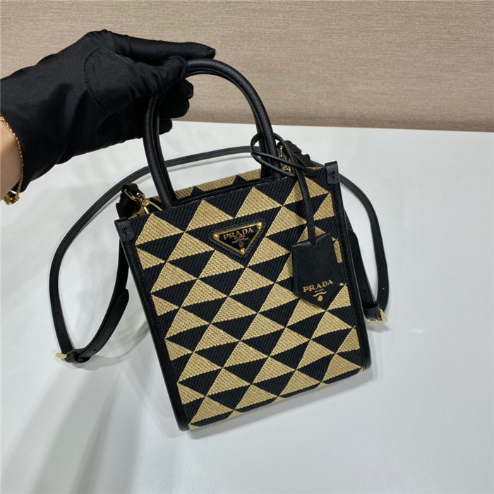 PRADA 프라다 심볼 자카드 패브릭 마이크로백 1BA355