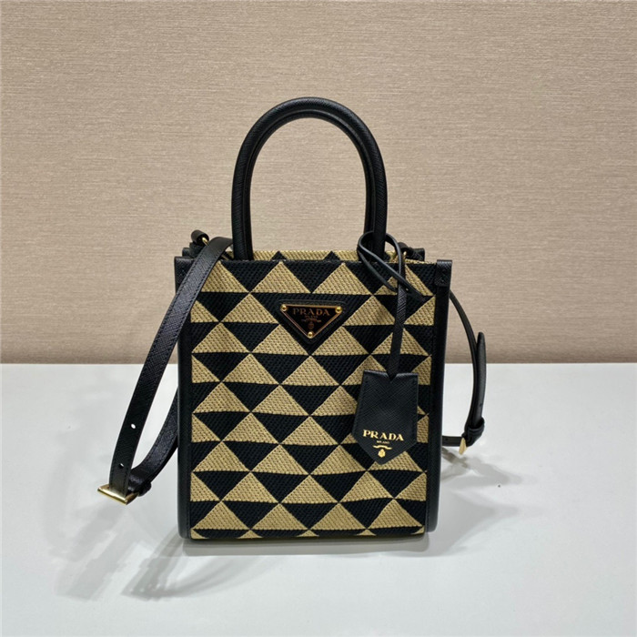 PRADA 프라다 심볼 자카드 패브릭 마이크로백 1BA355