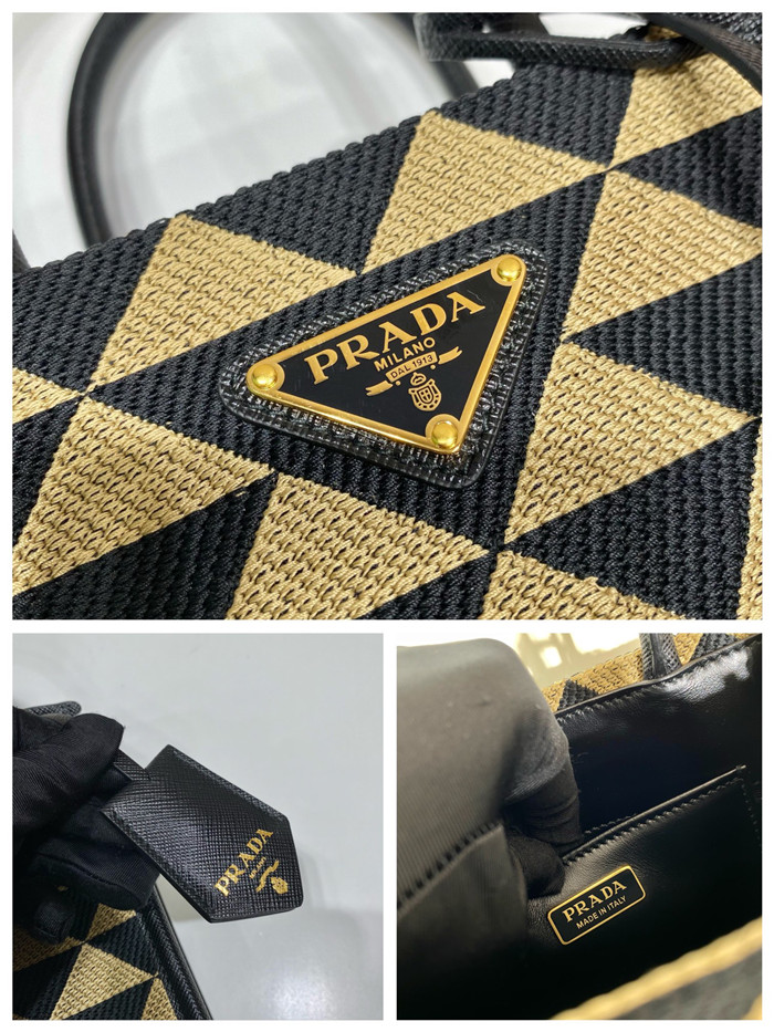 PRADA 프라다 심볼 자카드 패브릭 마이크로백 1BA355