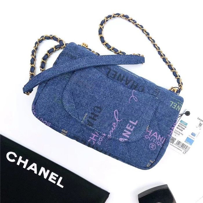 Chanel  샤넬 데님 플랩백 C69010