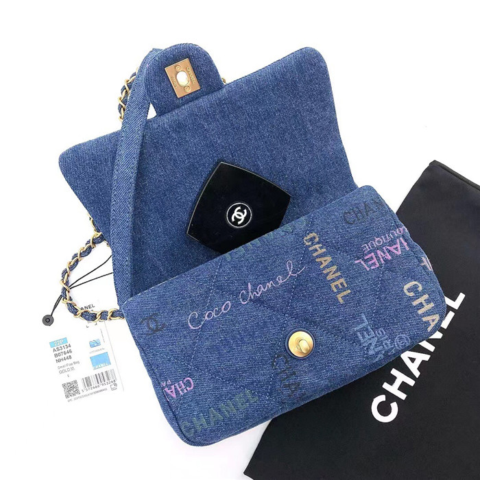 Chanel  샤넬 데님 플랩백 C69010