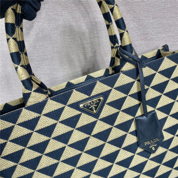 PRADA 프라다 심볼 엠브로이더드 패브릭 마이크로 토트백 1BA356
