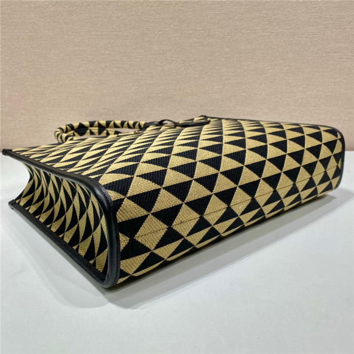 PRADA 프라다 심볼 엠브로이더드 패브릭 마이크로 토트백 1BA356