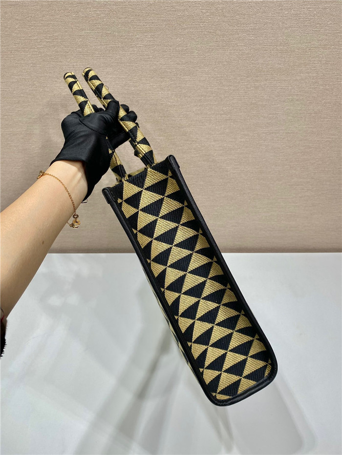 PRADA 프라다 심볼 엠브로이더드 패브릭 마이크로 토트백 1BA356
