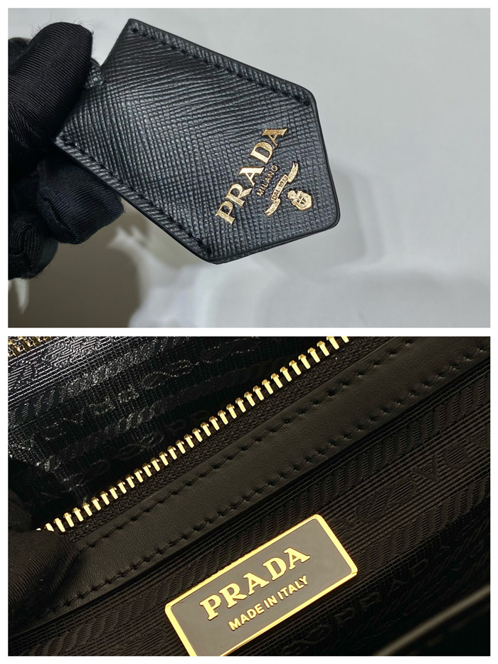 PRADA 프라다 심볼 엠브로이더드 패브릭 마이크로 토트백 1BA356
