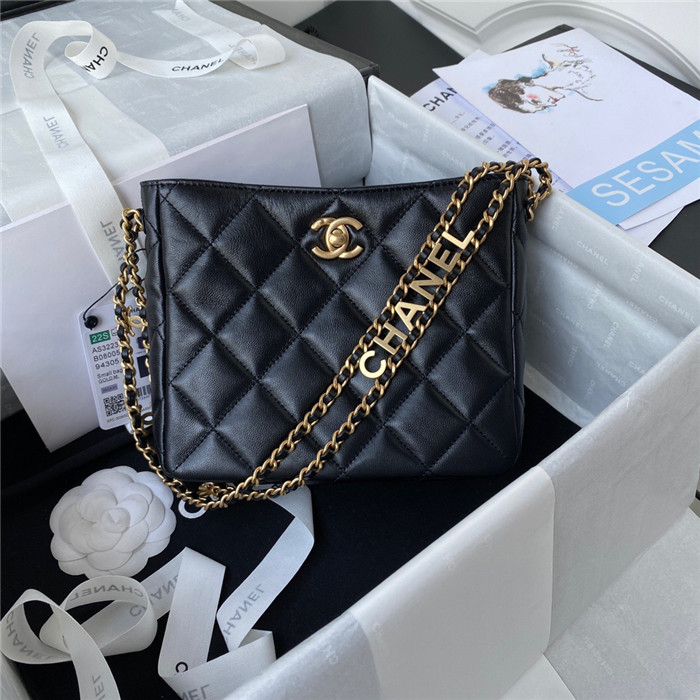 Chanel 샤넬 스몰 로고 램스킨 호보백 AS3223