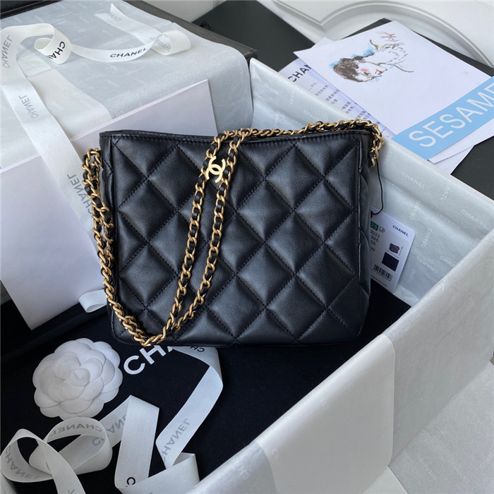 Chanel 샤넬 스몰 로고 램스킨 호보백 AS3223
