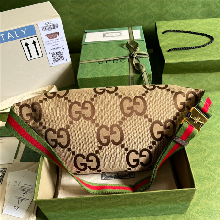 GUCCI  구찌 GG 캔버스 점보 GG 벨트백 696031