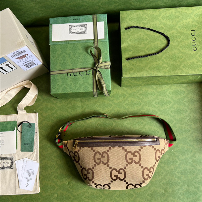 GUCCI  구찌 GG 캔버스 점보 GG 벨트백 696031