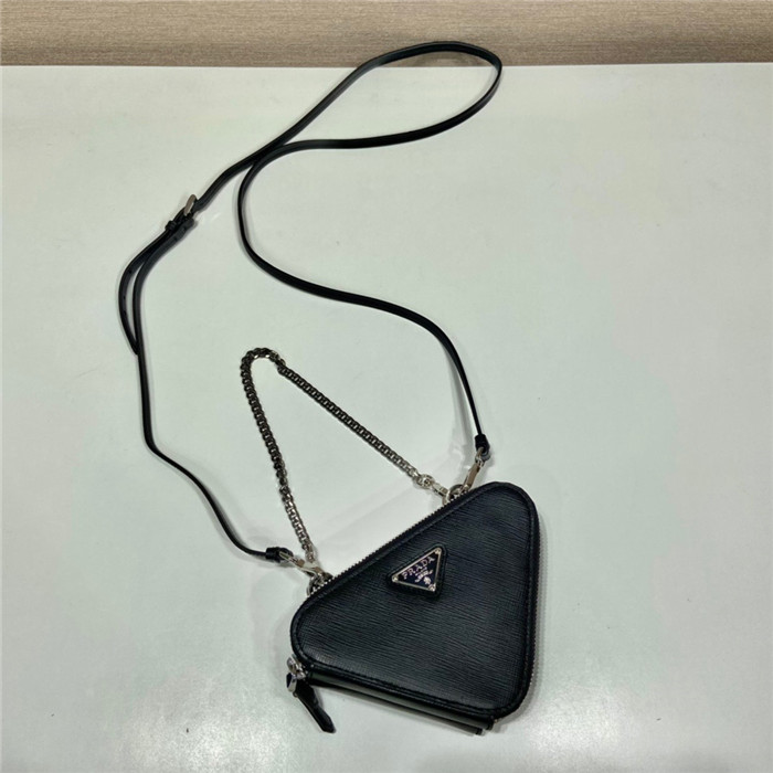 PRADA 프라다 더블 지퍼 트라이앵글 미니백 1NR015
