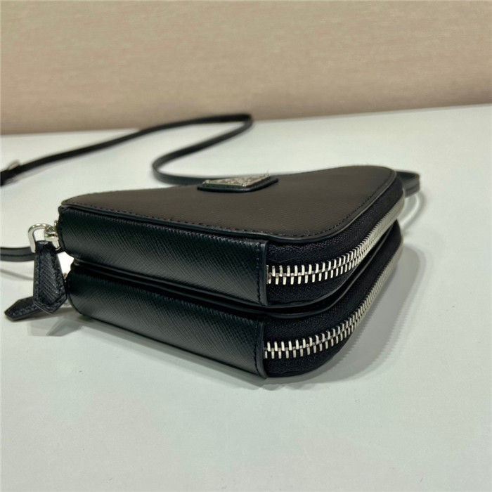 PRADA 프라다 더블 지퍼 트라이앵글 미니백 1NR015