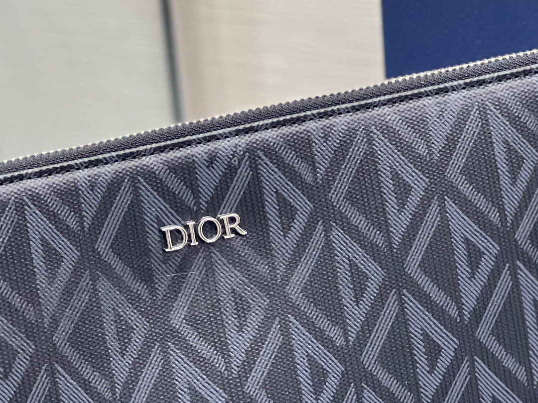 DIOR 디올 CD 다이아몬드 캔버스 A5 파우치 클러치